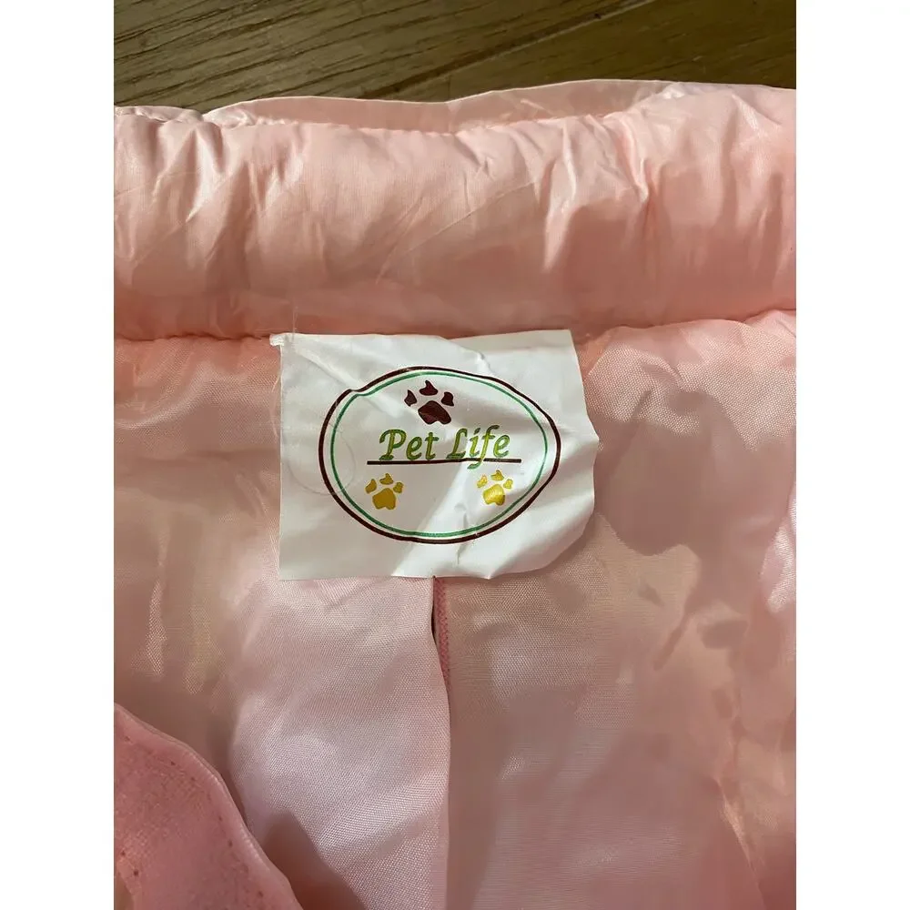 NWT Pet Life “Sporty Avalanche” Light Weatherproof Coat, Pink, Large